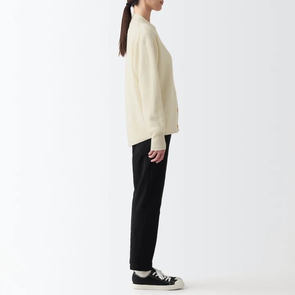 MUJI Camel Blend Wool V-Neck Cardigan - Picture 3 of 7